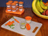 Baby Food Storage Containers w Write What You Want Lids (12 Pk)- 2oz Reusable, Stackable, Leakproof Plastic Jars w Tray- Freezer, Microwave & Dishwasher Safe- BPA/PVC Free- Orange