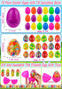 FLYSNK 18 Pack Plastic Easter Eggs Filled with Light Up Fidget Stress Balls, Glow in The Dark Egg Shape Squeeze Balls