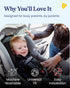 2-in-1 Travel Bug GoldBug Baby & Toddler Car Seat Head Support - Black