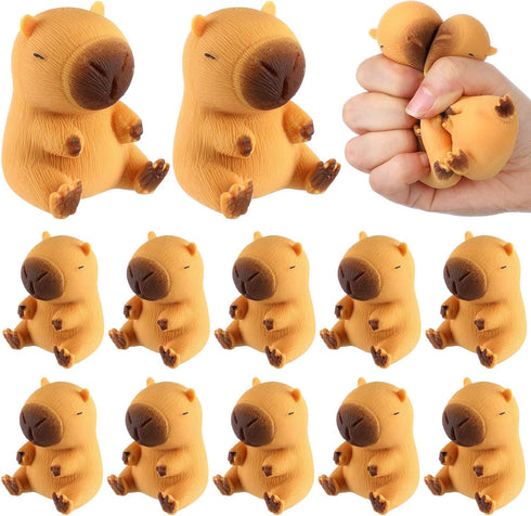 Meooeck 12 Pcs Capybara Stress Balls for Adult Mini Capybara Fun Squeeze