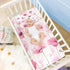SyXIOP 28" 52" Pink Flowers Cooling Baby Mattress Protector x Reusable Crib Bumper Pads for Baby&Toddler