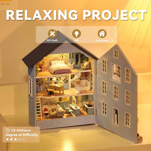 Flever DIY Dollhouse Kit - Romantic Molan House with Furniture