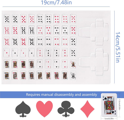 Party Spoof Fun Mini Playing Cards - Miniature Poker Game, 3 Copies