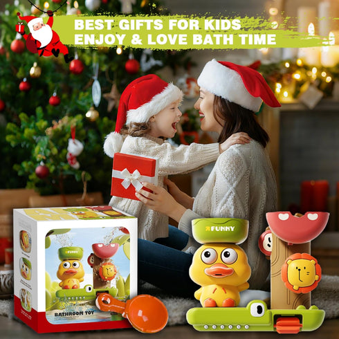 1-3 3 18M+ Bath Toys for Toddlers with Strong Suction Cups, Interactive Squirting Duck & Spinning Lion Water Toys