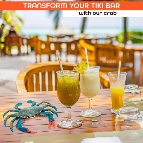 Blue Crab TiKi Bar Nursery, Realistic Plastic Crab Bath Toy, Ocean Sea Animals Figures, Pool Toys for Beach