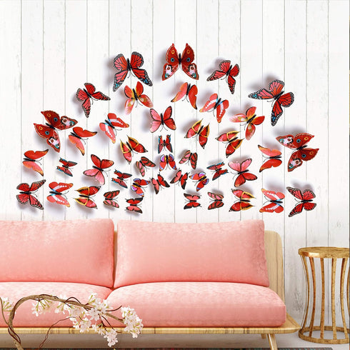 24pcs 3D Vivid Special Man-Made Lively Butterfly Art DIY Decor Wall Stickers for Nursery Decoration