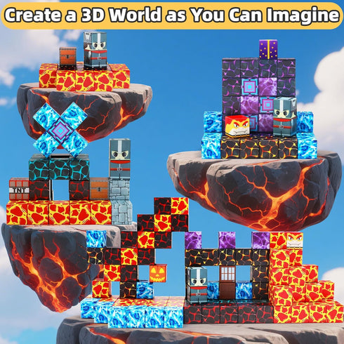 Blocks,100PCS 3D Set 3 4 5 6 7 8 9+ LionFuny Magnetic Magnetic Building Blocks,Magnet Blocks Build World Stacking