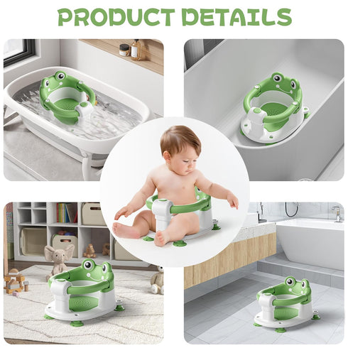 WyfKyd 6 4 Baby Bath Seat for Babies Months & Up - Toddler Bath Seats for Baby Sitting Up with Suction Cups & Soft