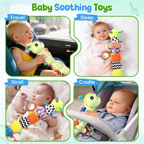 CAHILON 0-6 6-12 Tummy Musical Caterpillar Baby Toys Months, Multi-Functional Sensory Time Toys for Newborn Infants