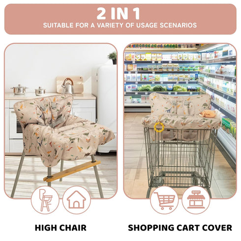 2 1 Shopping Cart Cover for Baby in High Chair Covers for Restaurant Comfortable Grocery Cart Seat Covers for Infant