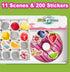 200+ 11 3-6 Dino Fun Cooking Sticker Book, Create & Play with Removable Food Stickers & Playful Kitchen Scenes for Kids