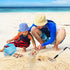 2 Pack 21.8in~34in Biggun Shark Tooth Sifter with Seashell Bags, Adjustable Sand Sifter & Beach Shovel, Beach Sand Toys