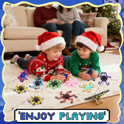36PCS 8-12,Fingertip Transformable Fidget Spinners,Fidget Party Favors,Sensory Bulk Robot Fidget Stress Relief Toys