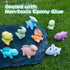 9 Pack 2-4 AMCHSURI Mold Free Bath Toys, Dinosaur |Cute, Not Hold Water Design | Soft, Squeezable & Float on Water |
