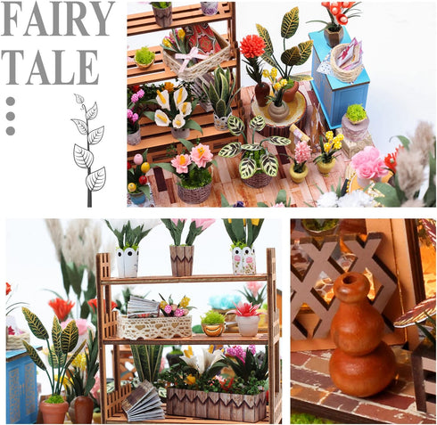 1:24 INSGEN DIY Handmade Miniature Furniture, Wooden Diorama Book Nook House Kits Build Crafts for Adults, Miniature