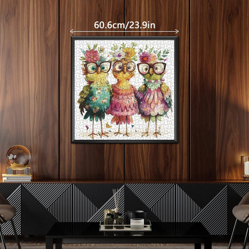 BBOLDIN 1000 Funny Chicken Puzzles for Adults Pieces, Cute Bird Flower Jigsaw Puzzles, Beautiful Animal Art Puzzles