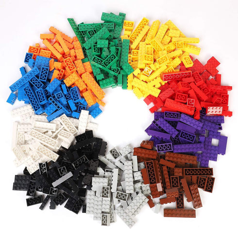 burgkidz Building Bricks, 568 Pieces Classic Building Blocks with Wheels, Door, Window, Storage Box, STEM Educational