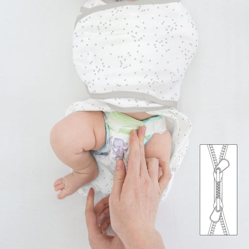 0-3 Amazing Baby Omni Swaddle Sack for Newborn - Transitional With Wrap & Arms Up Sleeves & Mitten Cuffs - Easy