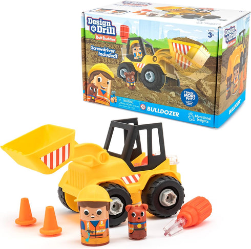 Educational Insights Design & Drill Bolt Buddies Bulldozer Take Apart Toy, STEM Gift for Kids Ages 3+