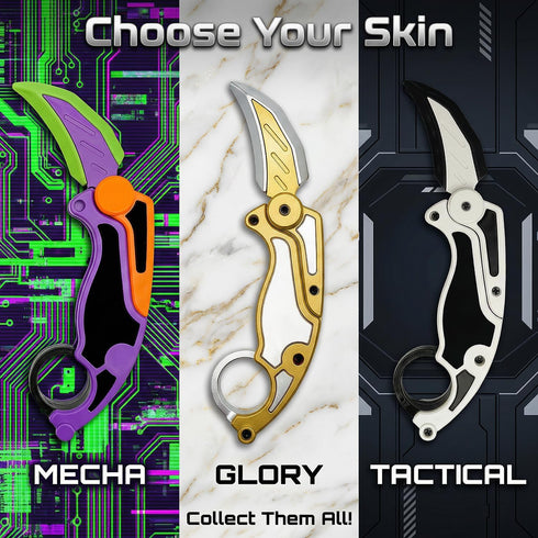 2 3D Dreamplay Fidget Gravity Karambit Knife, Pcs Printed Gravity Toys Fake Knife Perfect for Anxiety Stress Relief