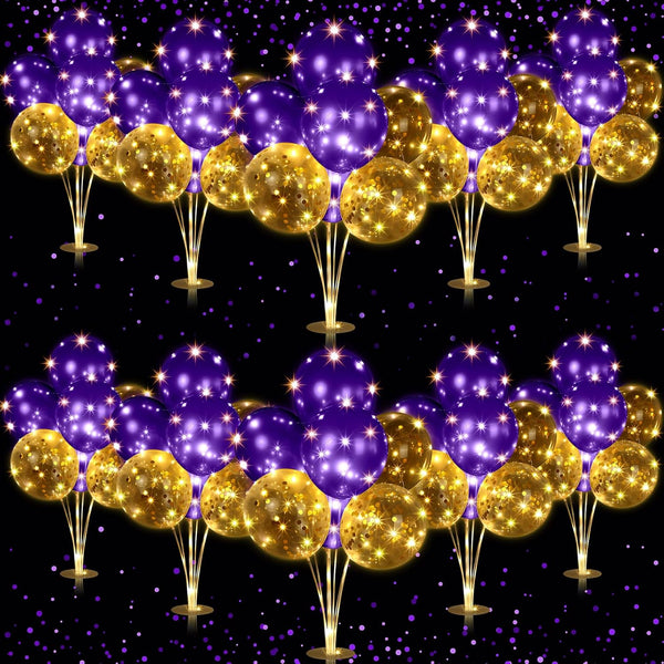 Junkin 10 Set Balloon Stand Kit for Centerpiece with LED String Light