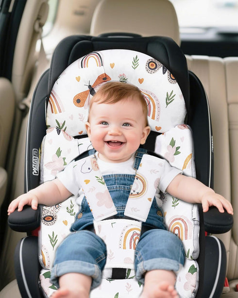 3 2-in-1 BOMOLOUR Infant Insert, Enlarged Head Support for Baby, Reversible Newborn Insert with Strap Covers, Baby