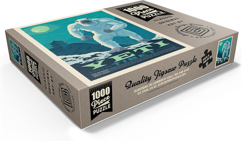 MyPuzzle Mythical Creatures: Yeti, Vintage Poster - Premium 1000 Piece Jigsaw Puzzle for Adults