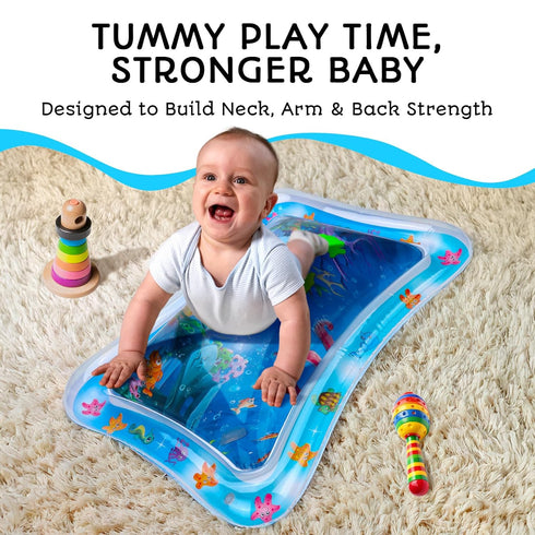 Tummy Tummy 100% 3-12 AVEC MAMAN Time Water Mat Inflatable Water Play Pad for Babies - Sensory Time Mat for Floor Play