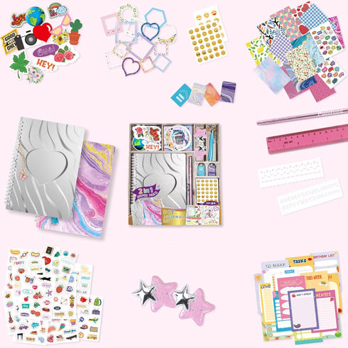 2-Pack 200+Pcs Set 8 9 10 11 12 13 14 PERRYHOME DIY Journal Kit for Girls - Journal for Teen & Tween Girls, Journaling