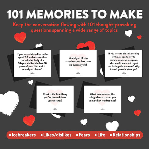 Conversation Cards for Couples - 101 Starter Cards for Engaging and Thought-Provoking Conversations