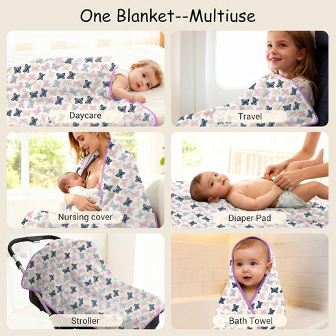 30x40 ZPECC Muslin Baby Blanket Thicker, Organic Cotton Newborn Receiving Quilt Hypoallergenic for Baby Essentials
