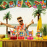9 Geyee Pcs Hawaiian Luau Honeycomb Centerpiece Tiki Tropical Table Toppers Party Decorations Luau Double Side Table