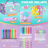 Set 4 5 6 7 8 Set 4-6-8-10 Washable Markers with Glitter Unicorn Pencil Case, Art Supplies for Kids Ages Years Old