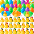 24 JOYIN Pcs Prefilled Easter Eggs with Rubber Ducks, Variety Duckies for Easter Egg Hunt, Kids Basket Stuffer, Bath
