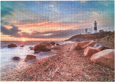 Montauk Lighthouse Puzzle Jigsaw Puzzles 1000 Pieces for Adults Scenic National Parks Ocean Landscape Beach Puzzles an Educational and Fun Game for Elders Children Family and Friends