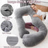 55"x 31" MOON PINE Pregnancy Pillow Cover, U Shaped Body PillowCover Only, Breathable Velour Replacement Pillow Case