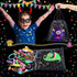 Abbylike 102 Pcs Monster Party Favors, Make Your Own Stickers, Spring Launchers, Drawstring Backpack, Notebooks & More