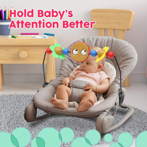 Toy Bar for Baby Bouncer, Googly Eyes Toy Plays Music, Baby-Safe Plastic Accessory