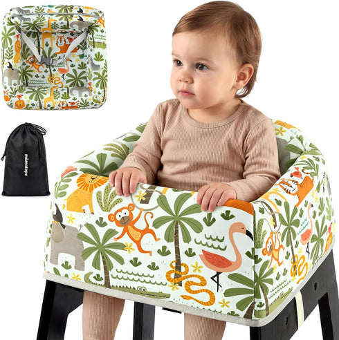 mamatepe Baby High Chair Cover Restaurant with Strap Pads & 2-Point Harness -