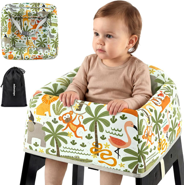 mamatepe Baby High Chair Cover Restaurant with Strap Pads & 2-Point Harness -