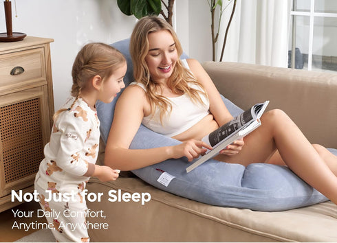 Momcozy Dreamlign 50-72 Inch Pregnancy Pillow for Sleeping, U Pro Maternity Pillow with Adjustable Leg Pillow