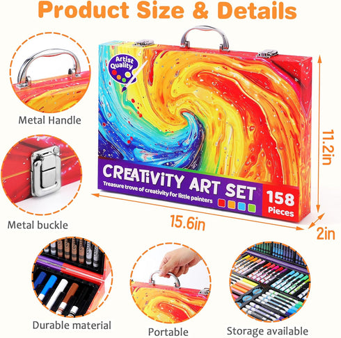 158 4-8, 6-8, Set 3 4 5 6 7 8 Toidgy Pcs Art Supplies for Kids Ages Deluxe Art Kit Crafts Drawing Painting with Colored