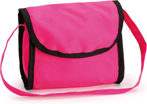 Bayer Design Trendy Pram for Dolls Up to 18" - Hot Pink, Includes Shoulder Bag, Adjustable Handle, Ages 3+