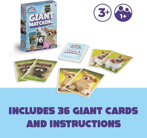 Summer 3+ Giant Matching Game Baby Animals - Toys - Game Night - Travel Games - Memory, Learning Game - Jumbo Playing