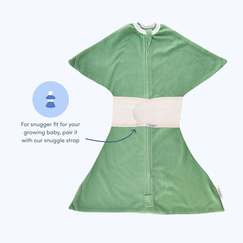 0.8 (6-12 SleepingBaby Zipadee-Zip Fleece Transition Swaddle - Arms-Out Wearable Blanket for Baby Sleep, Soft