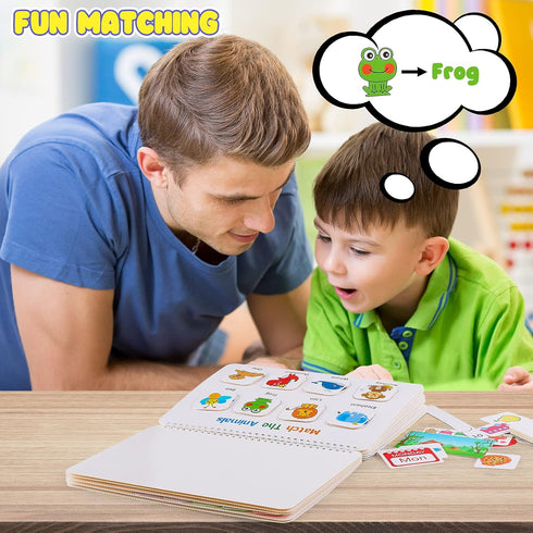 Huijing Montessori Preschool Learning Activities Busy Book - Workbook Activity Binder / Toys for Toddlers, Autism