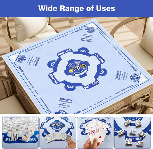 33"x33" 3 Mahjong Mat, Noise Reduction Non-Slip Mahjong Mat for Table, American Mahjong Table Mat with Rules (Carrying