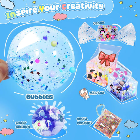 2 4 Nano Tape Bubble Kit for Kids - Nano Tape Squishy Maker Kit with Sticky Ball Tapes and NanoTape - Homemade Bubbles