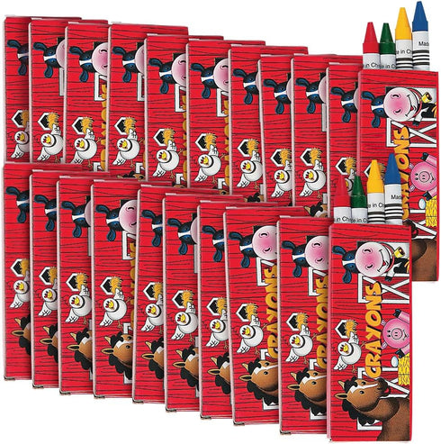 Fun Express Farm Party Crayon Boxes - Bulk set of 24 boxes