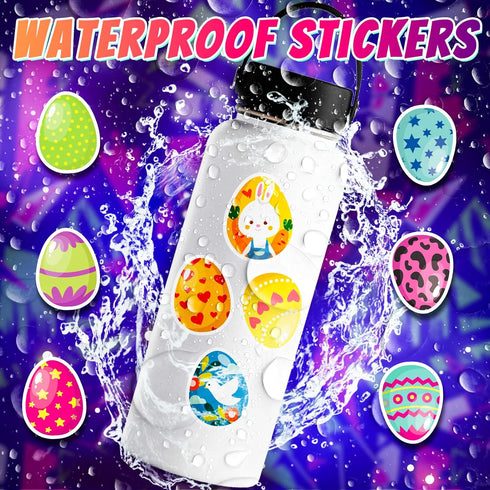 Waxkure 50 Pcs Egg Stickers, Basket Stuffers Basket StuffersDecoration Easter Egg Decoration, Easter Egg StickersEaster